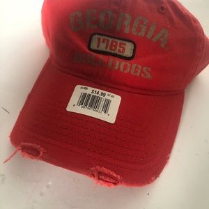 Georgia Bulldogs Red Distressed Tattered Hat NCAA